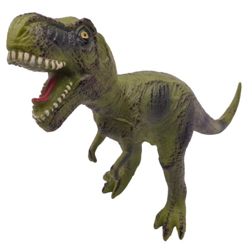Figurina dinozaur T-Rex din cauciuc cu sunete, verde, 46 cm