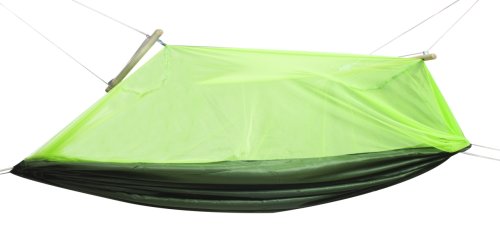 Hamac de Camping Dublu, 200 x 100 cm + Plasa de tantari, culoare Verde