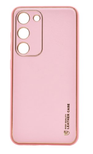 Husa eleganta din piele ecologica pentru Samsung Galaxy A34 cu accente aurii, Roz