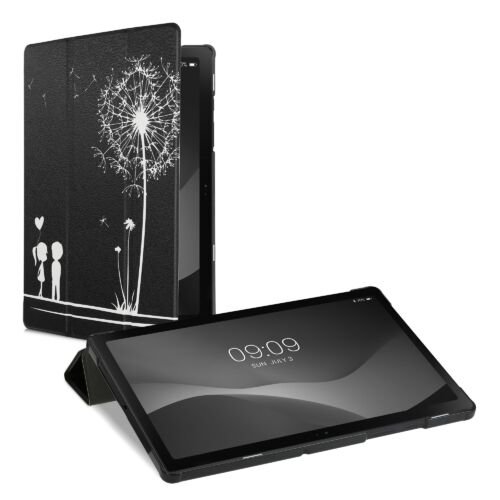 Husa pentru tableta Samsung Galaxy Tab A8 (2021), Kwmobile, Negru/Alb, Piele ecologica, 56374.01