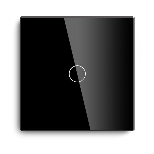 Intrerupator Touch Inteligent Negru, simplu, sticla securizata, Durabil, Igienic si Elegant, Instalare Usoara, Control Fiabil al Iluminatului