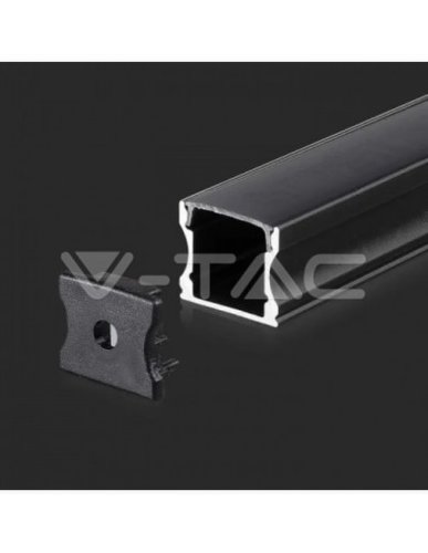 Kit Montaj din Aluminiu pentru Banda LED Negru 2000x17.2x14.4mm