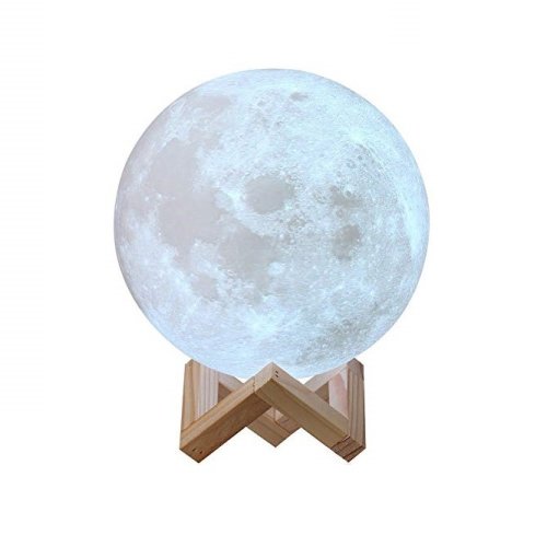 Lampa veghe luna moon lamp 18 cm, imprimata 3d, reincarcabila buz