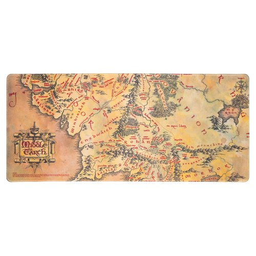 Mousepad profesional pentru gaming si birou The Lord of the Rings Map XI, antiderapant, impermeabil, 80x35 cm