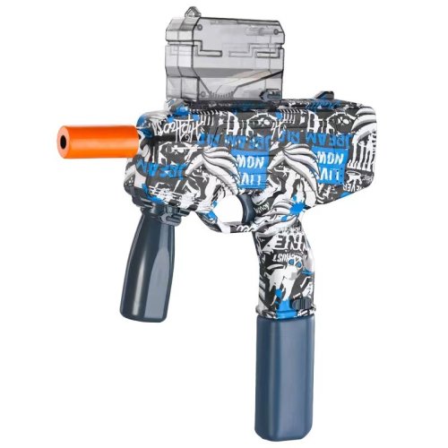 Pistol electric Flippy cu bile de hidrogen de gel, ochelari de protectie, 5000 de bile incluse, cablu de incarcare, 40.1 x 31.6 cm, Mp9, albastru