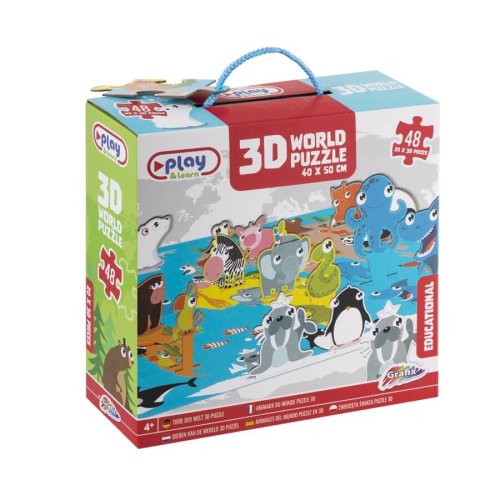 Puzzle 3D 48 piese 40x50 cm Animale