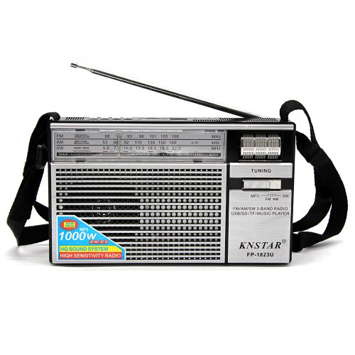 Radio Portabil AM/FM/SW1-8, Acumulator Inclus, Soundvox™ FP-1823U, Argintiu
