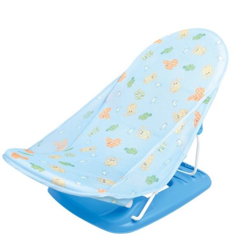 Scaun de baie bebe, cu spatar, pliabil in 3 pozitii, antiderapant, albastru, buz