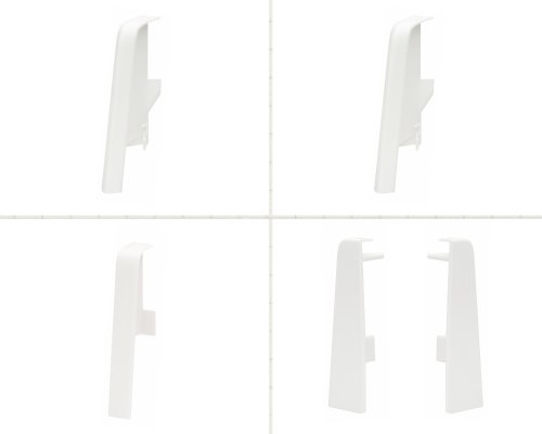 Set 16 bucati de accesori pentru plinta MDF, 60mm, alb, 16 bucati