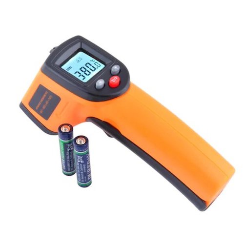 Termometru non-contact cu pirometru si laser, Afisaj LCD, 50-380°C, Portocaliu