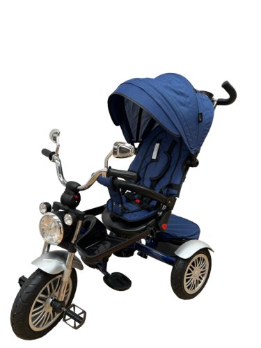 Tricicleta Go Kart , cu far luminos si sunete , maner reversibil , albastra