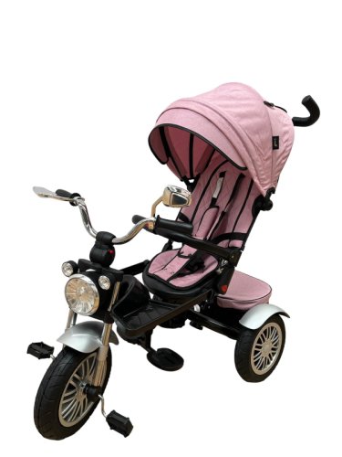 Tricicleta Go Kart , cu far luminos si sunete , maner reversibil , roz