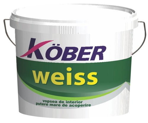 Vopsea lavabila pentru interior, 15 L, alb, Weiss, Kober