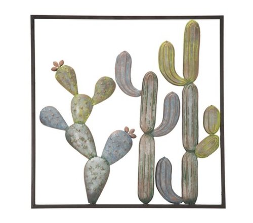 Decoratiune de perete cactus -c, Mauro Ferretti, 50x50 cm, fier