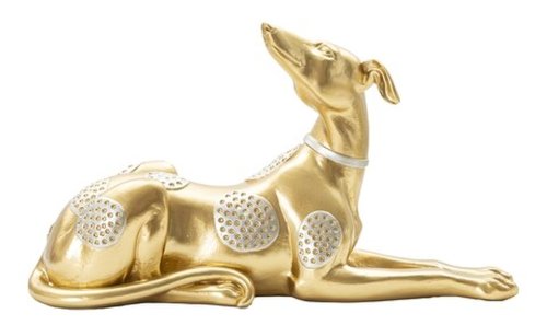 Decoratiune, Mauro Ferretti, Dog, 32.2 x 9.5 x 18.3 cm, polirasina, auriu