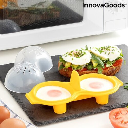 Fierbator de oua dublu din silicon Oovi InnovaGoods, 23x8.5x10.5 cm, silicon
