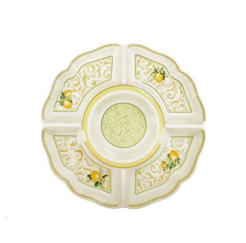 Platou pentru aperitive Starter Dish Limoni, Brandani, 27 cm, portelan