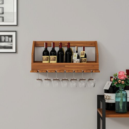 Raft pentru sticle de vin, Dekzy, dzyd0013, 70x32x17.5 cm, nuc