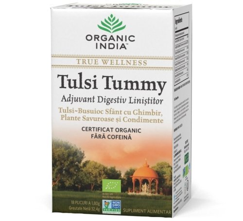 Ceai tulsi tummy adjuvant digestiv 18dz - ORGANIC INDIA