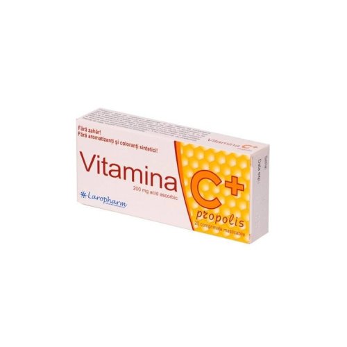 Vitamina C + propolis 200mg, 20 comprimate