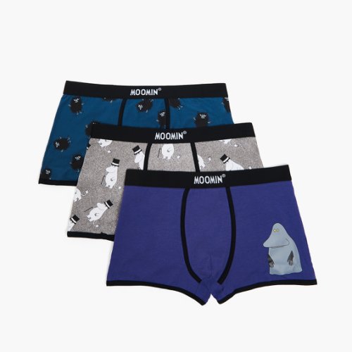 Cropp - Pachet de 3 pantaloni scurți boxer The Moomins - Albastru