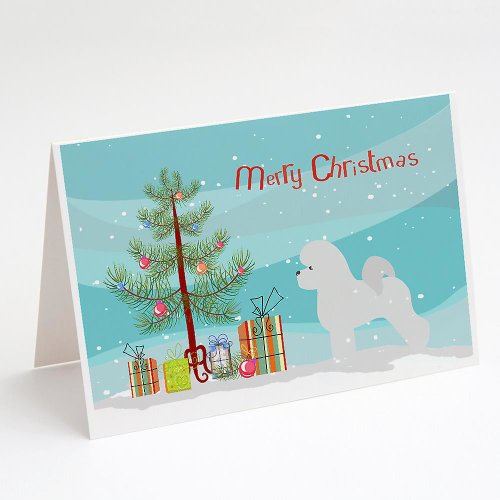 Caroline`s Treasures Bichon Frise Merry Christmas Tree Felicitări și plicuri Pack de 8 Multicolore 7 x 5