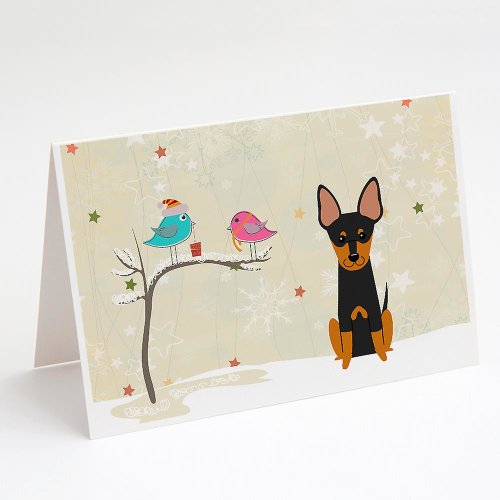 Caroline`s Treasures Cadouri de Crăciun între prieteni engleză jucărie Terrier Felicitări și Envelo Multicolore 7 x 5