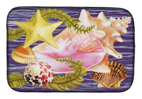 Caroline`s Treasures Carolines Comori PRS4058DDM Conch și Starfish Dish uscare Mat Multicolore 14 x 21