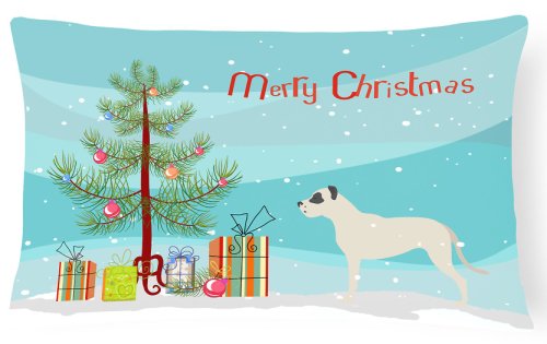 Caroline`s Treasures Dogo Argentino Merry Christmas Tree Canvas Fabric pernă decorativă Multicolore 12H x16W