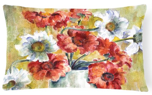 Caroline`s Treasures Flori de Fiona Goldbacher Fabric pernă decorativă Multicolore 12H x16W