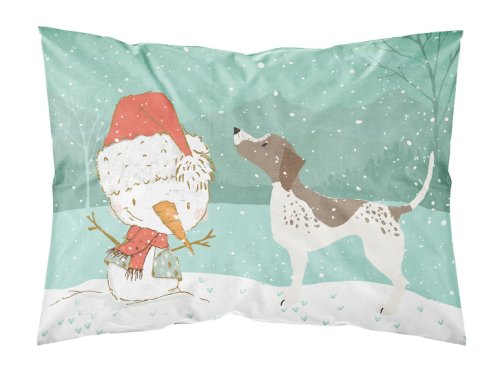 Caroline`s Treasures Germană Shorthair Snowman Crăciun Fabric Standard pillowcase Mltcl