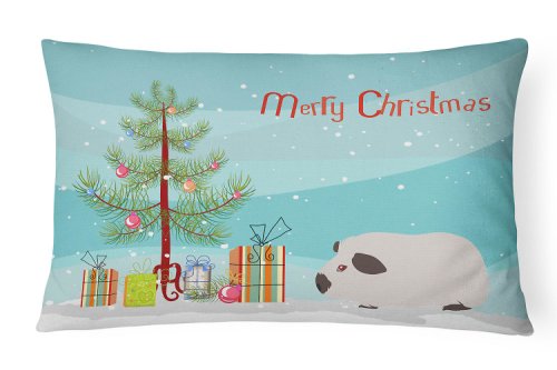 Caroline`s Treasures Himalaya Guinea Pig Merry Christmas Canvas Fabric pernă decorativă Multicolore 12H x16W