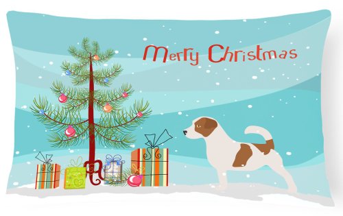 Caroline`s Treasures Jack Russell Terrier Merry Christmas Tree Canvas Fabric pernă decorativă Multicolore 12H x16W