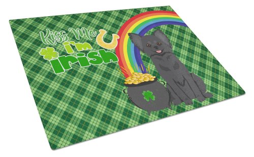 Caroline`s Treasures Longhaired Black Chihuahua St Patrick`s Day Glass Cutting Board Large Multicolore 12H x 16W