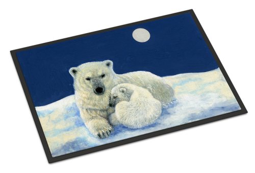 Caroline`s Treasures Polar Bears Moonlight Snuggle Door Mat, interior covor sau în aer liber Bine ati venit Mat 24x36 Multicolore 36L x 24W