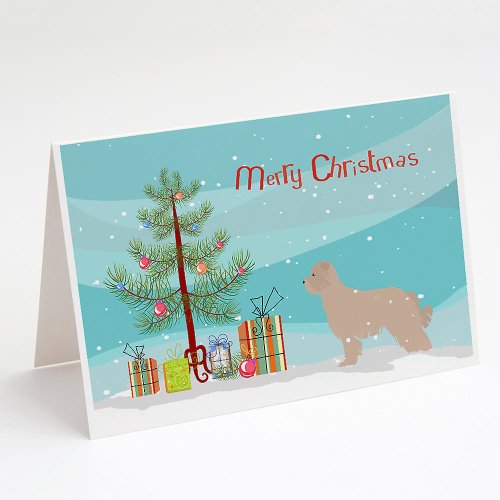 Caroline`s Treasures Pyrenean Shepherd Dog Merry Christmas Tree Felicitări și plicuri Pack de Multicolore 7 x 5