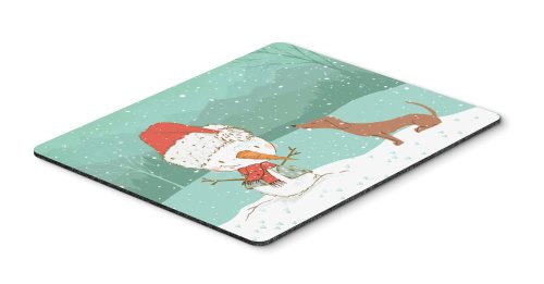 Caroline`s Treasures Red Dachshund Snowman Christmas Mouse Pad, Hot Pad sau Trivet Multicolore Large