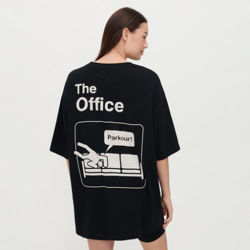 House - Tricou oversize cu imprimeu The Office - Negru